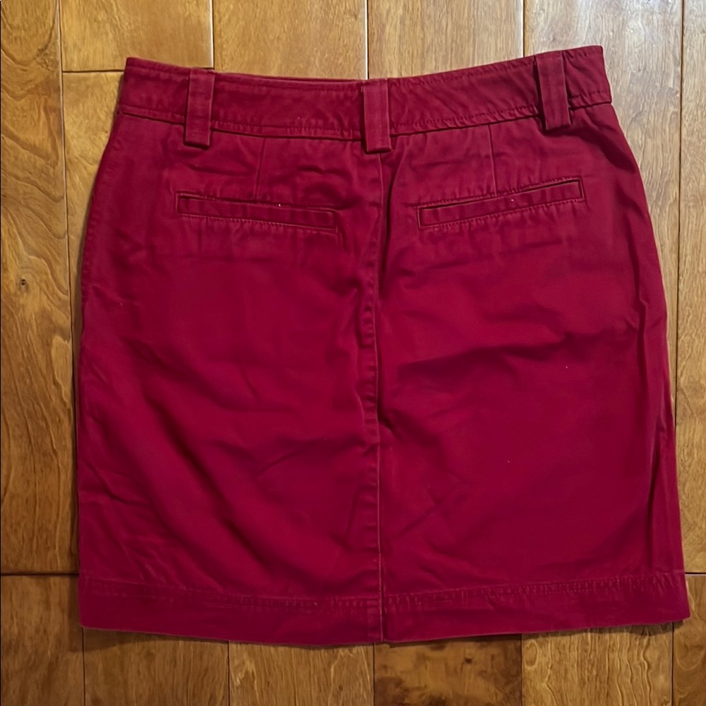 Vintage L.L Bean Red Straight Mini Skirt Size 6 Casual Preppy Nautical Coastal - Picture 4 of 9